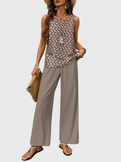 Brenda | Women's Two Piece Set Square-Neck Top & Skirt