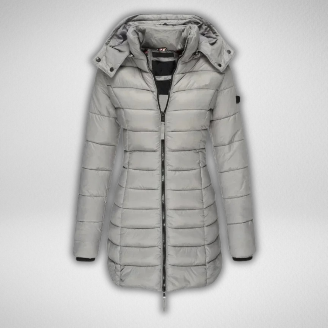 Essie | Women's Hooded Parka Coat Zip Front Winter