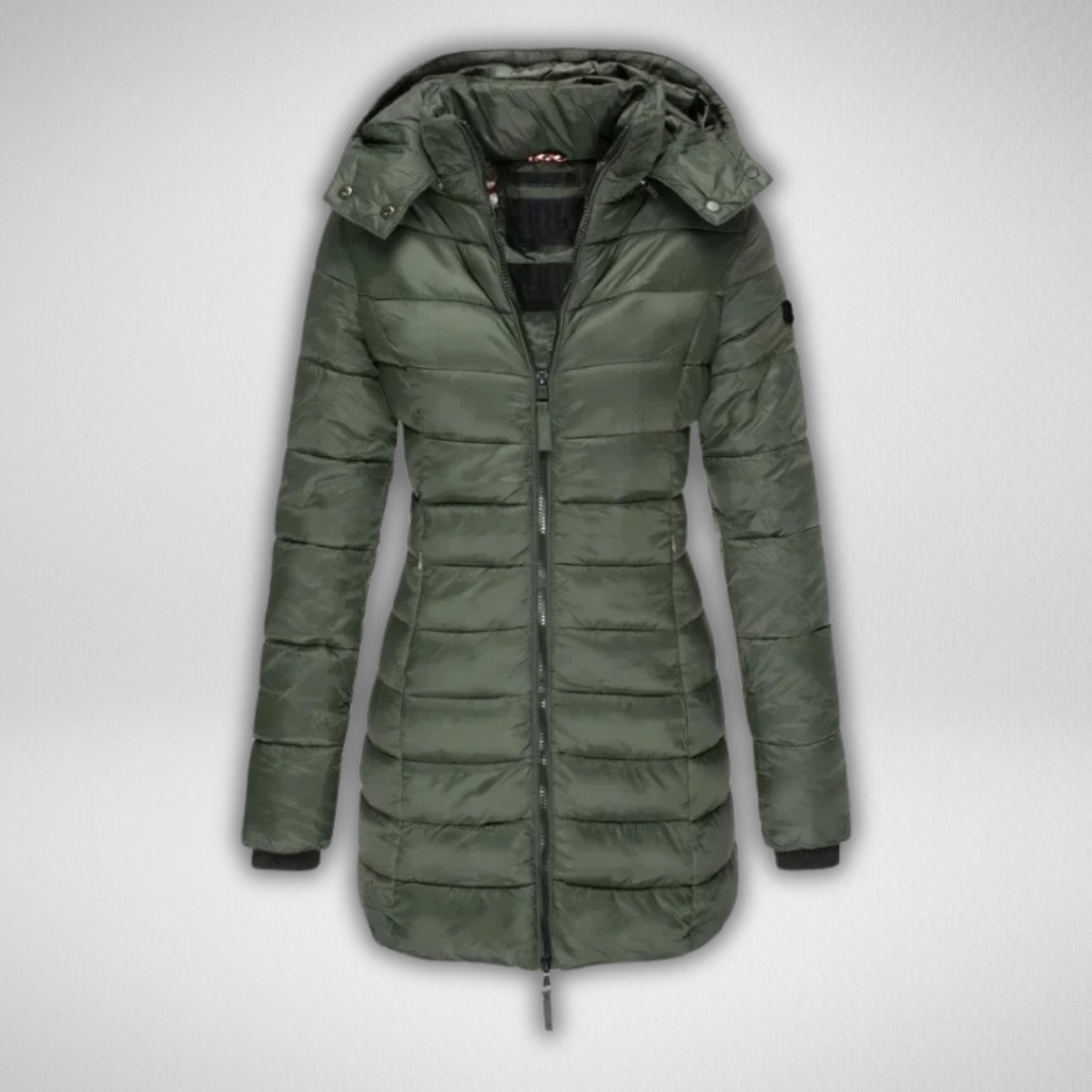Essie | Women's Hooded Parka Coat Zip Front Winter