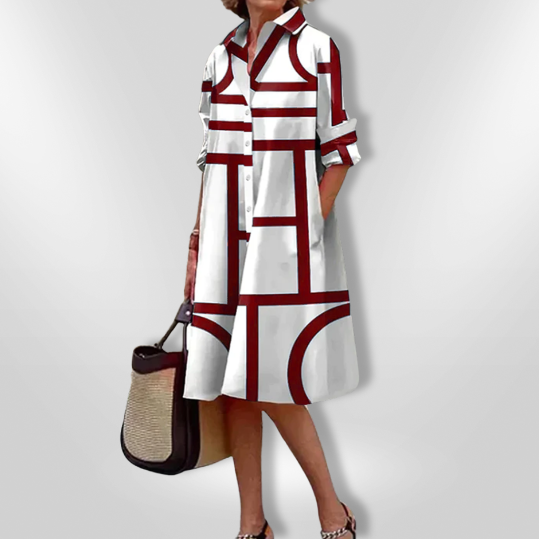 Bruria™ | Geometric Midi Dress 2