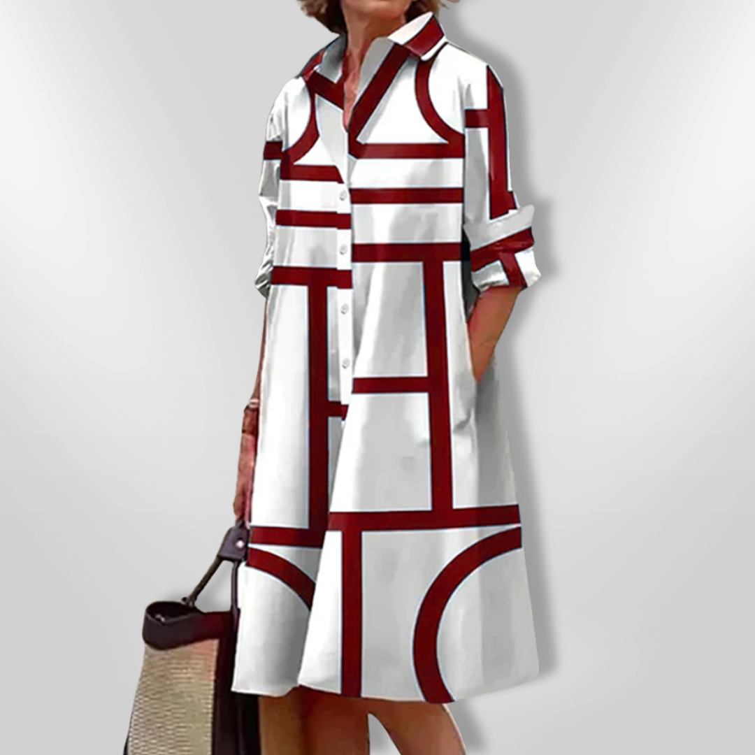 Bruria™ | Geometric Midi Dress 4