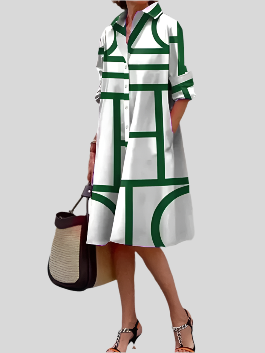 Bruria™ | Geometric Midi Dress 6