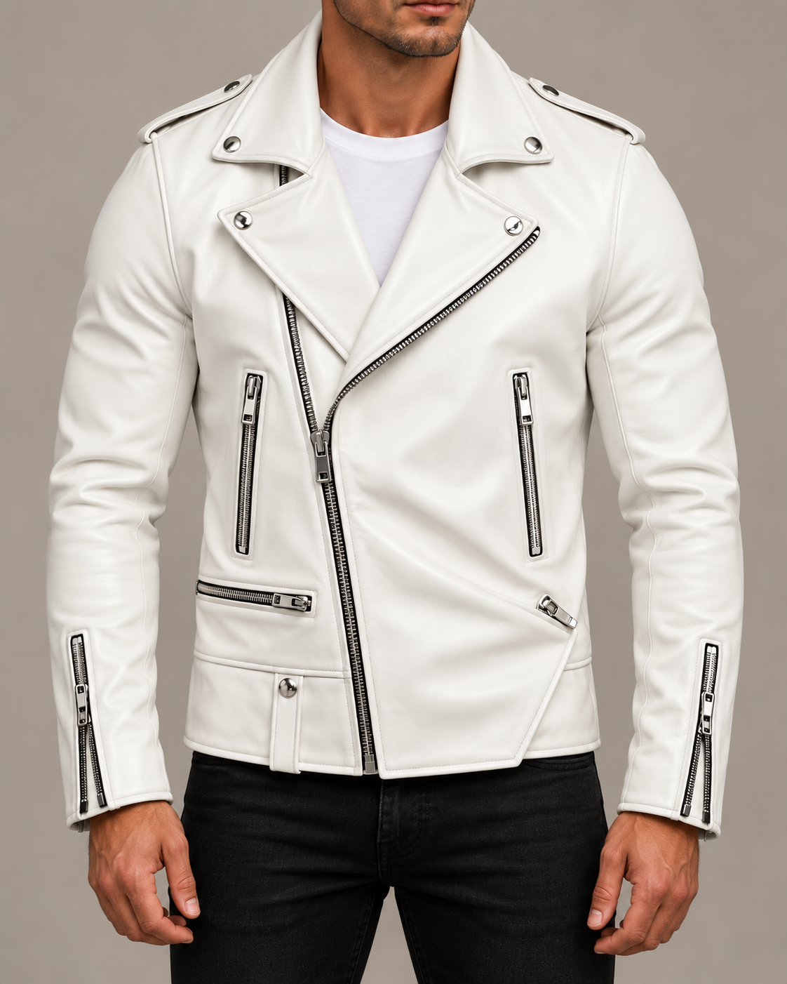 Donovan Leather Jacket | Asymmetric Zip Moto Style for Men