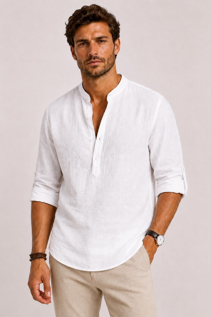 Gustav | Stand Collar Button-Down Shirt for Men