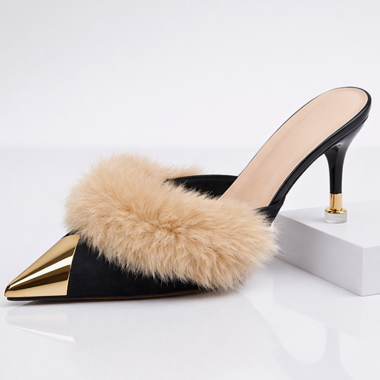 Emma | Fur Slip-On Heels