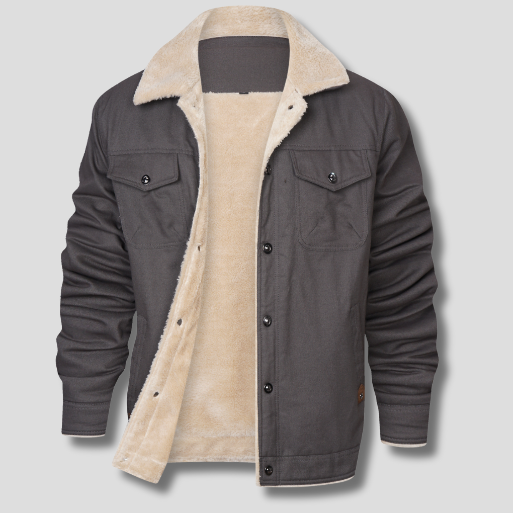 Dean | Ribbed Collar Bomber Jacket with Zip-Up Front for Men