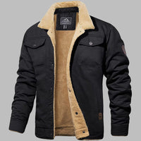 Dean | Ribbed Collar Bomber Jacket with Zip-Up Front for Men
