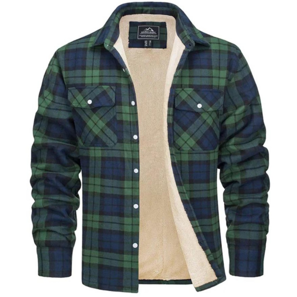 Arthur | Plaid Fleece-Lined Zip-Up Cardigan for Men