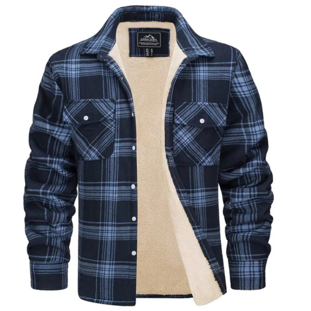 Arthur | Plaid Fleece-Lined Zip-Up Cardigan for Men
