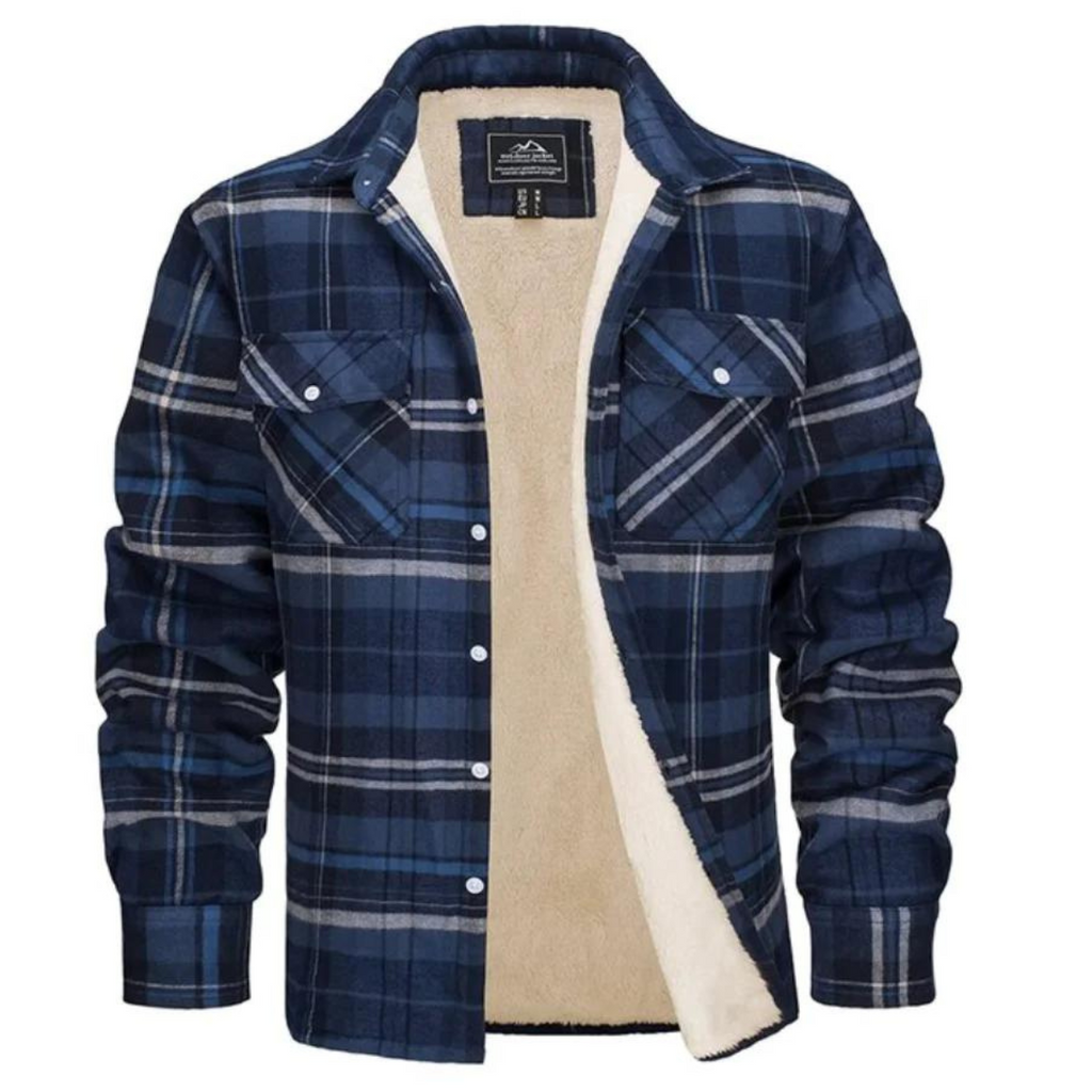 Arthur | Plaid Fleece-Lined Zip-Up Cardigan for Men