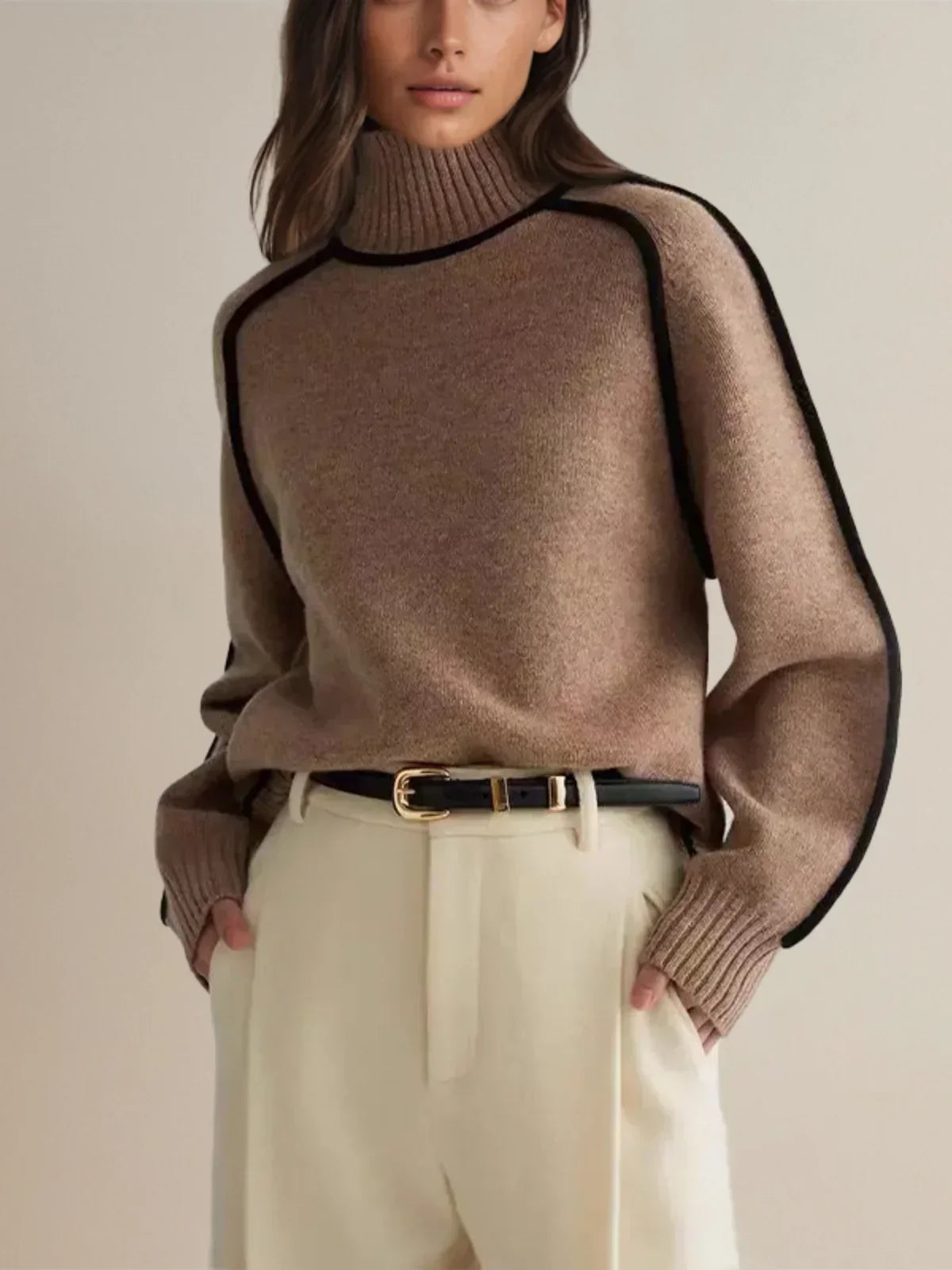 Donna | Women's Turtleneck Sweater – Relaxed Cozy Pullover