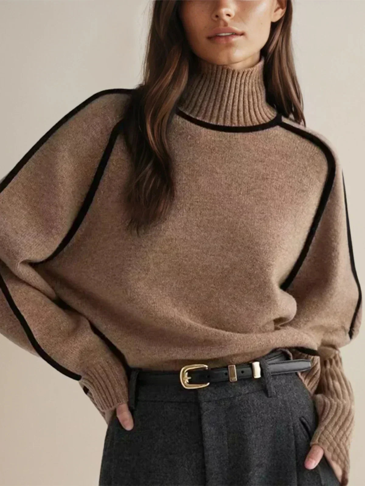 Donna | Women's Turtleneck Sweater – Relaxed Cozy Pullover