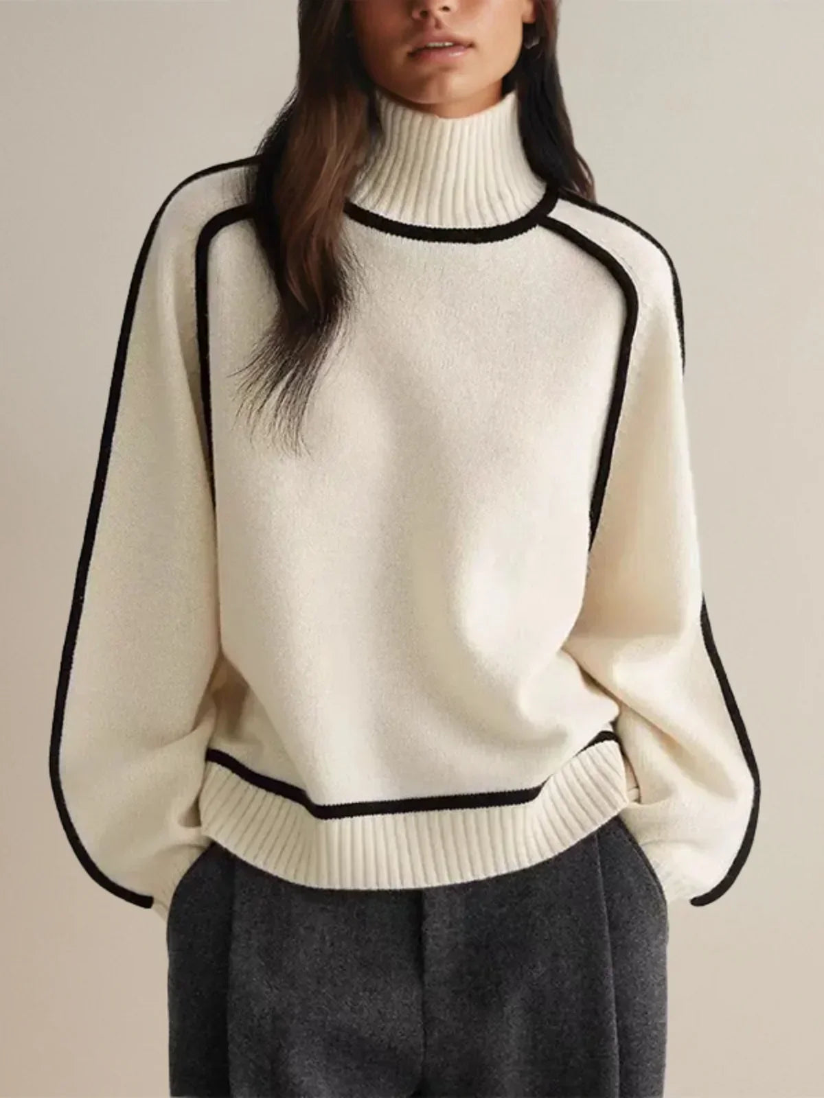 Donna | Women's Turtleneck Sweater – Relaxed Cozy Pullover