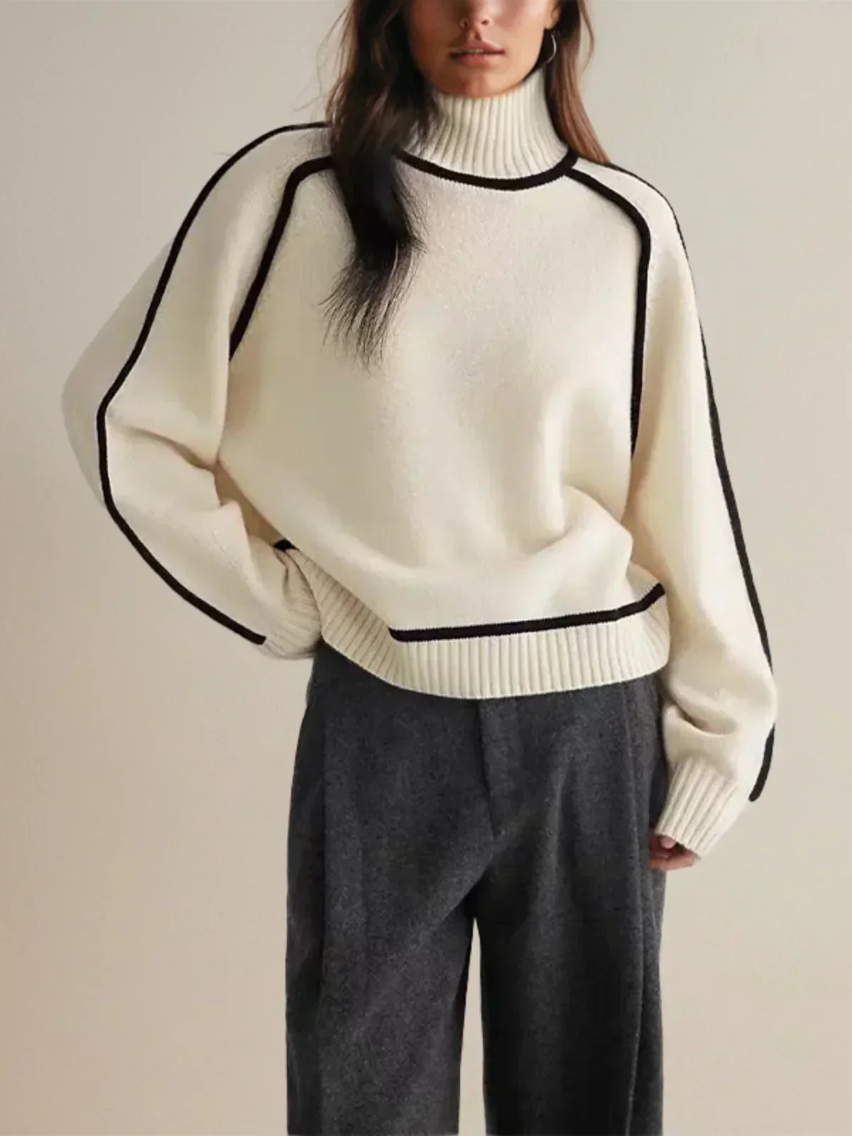 Donna | Women's Turtleneck Sweater – Relaxed Cozy Pullover