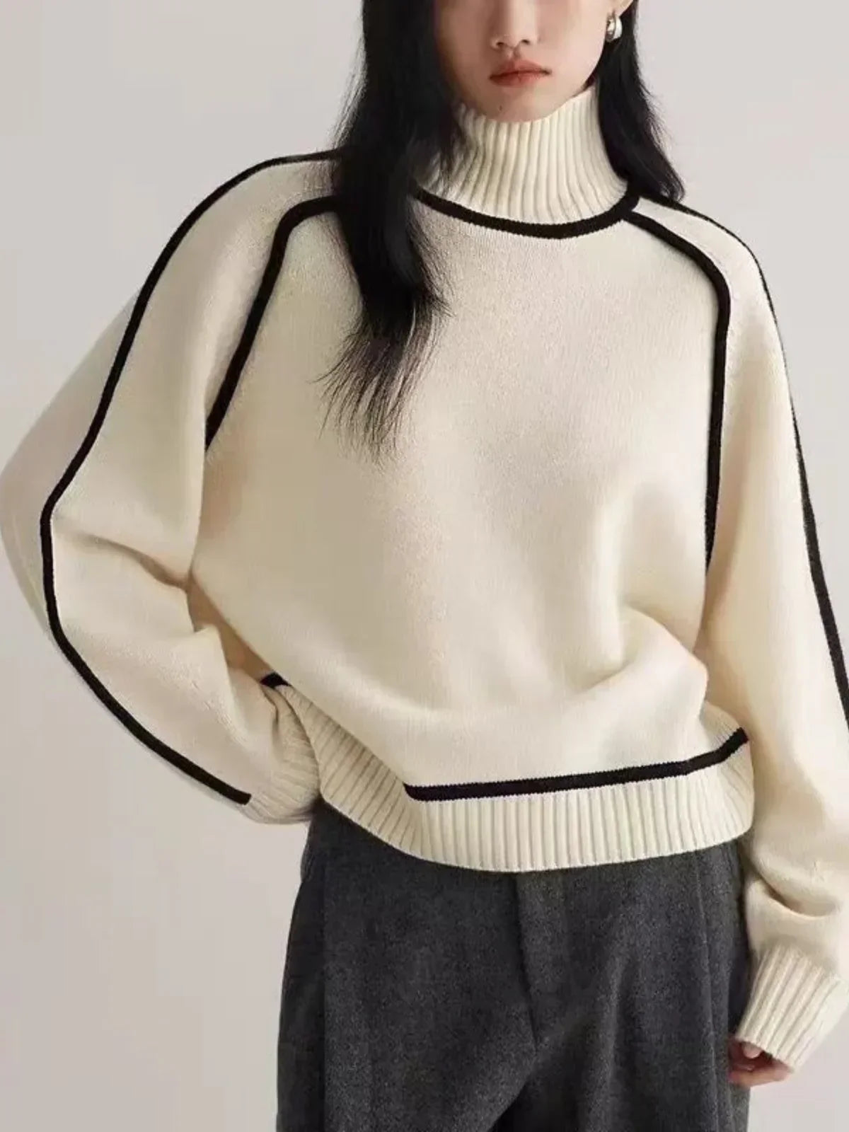 Donna | Women's Turtleneck Sweater – Relaxed Cozy Pullover