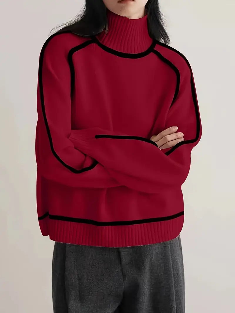 Donna | Women's Turtleneck Sweater – Relaxed Cozy Pullover