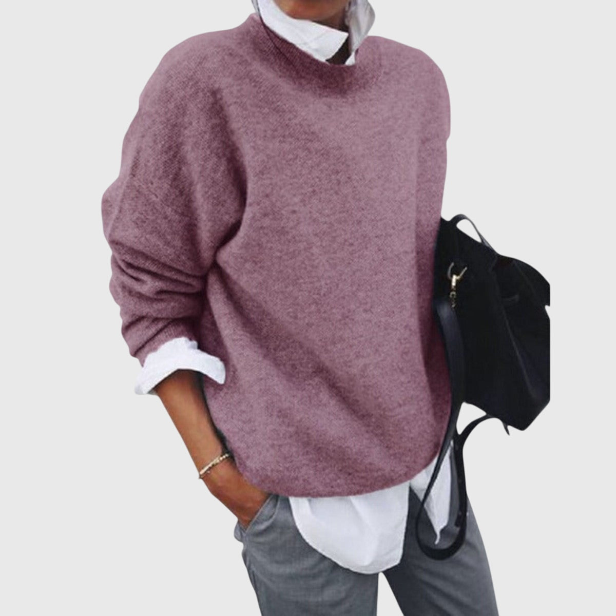 Sabine | Women's V-Neck Pullover Sweater, Relaxed Fit
