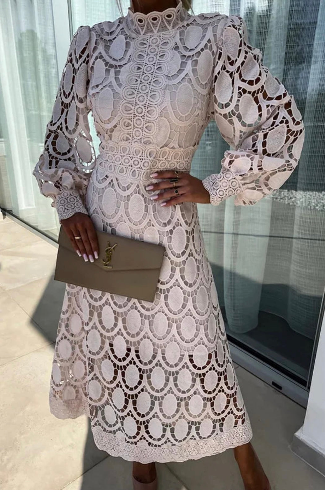 Eloah™ | Elegant Lace Midi Dress 1