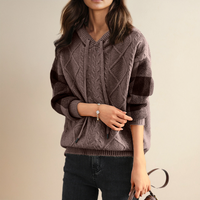 Beatrix | Women's Hooded Cable Knit Pullover Sweater