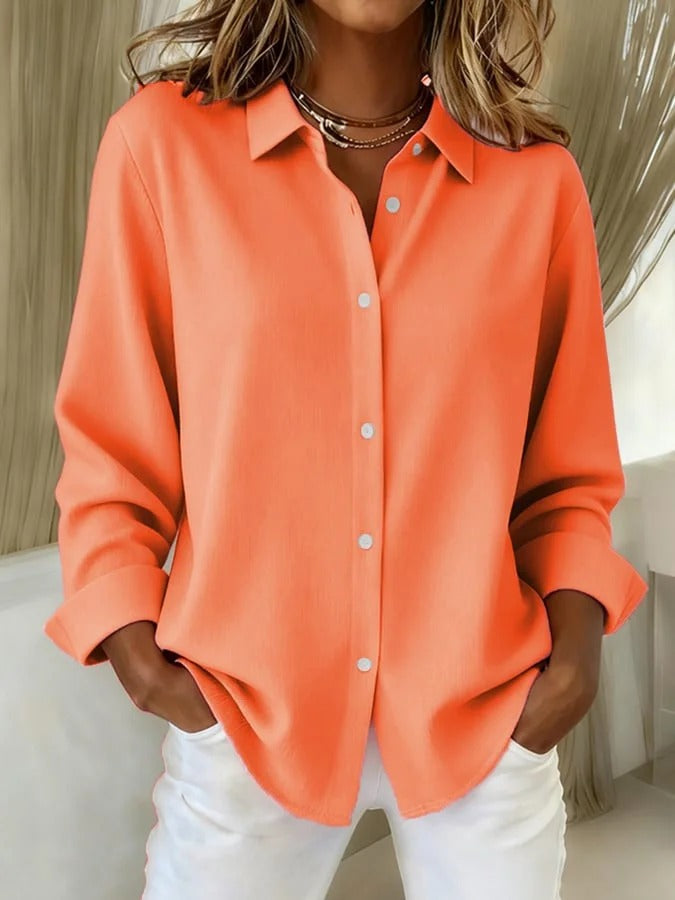 Cecilia | Women's Elegant V-Neck Blouse - Polished Office Look