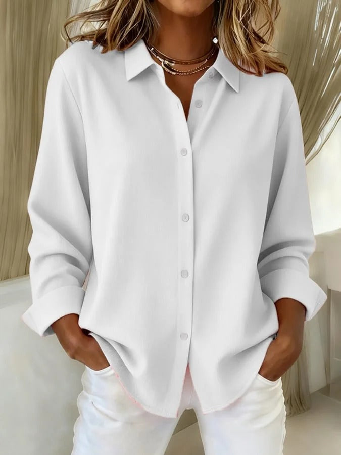 Cecilia | Women's Elegant V-Neck Blouse - Polished Office Look