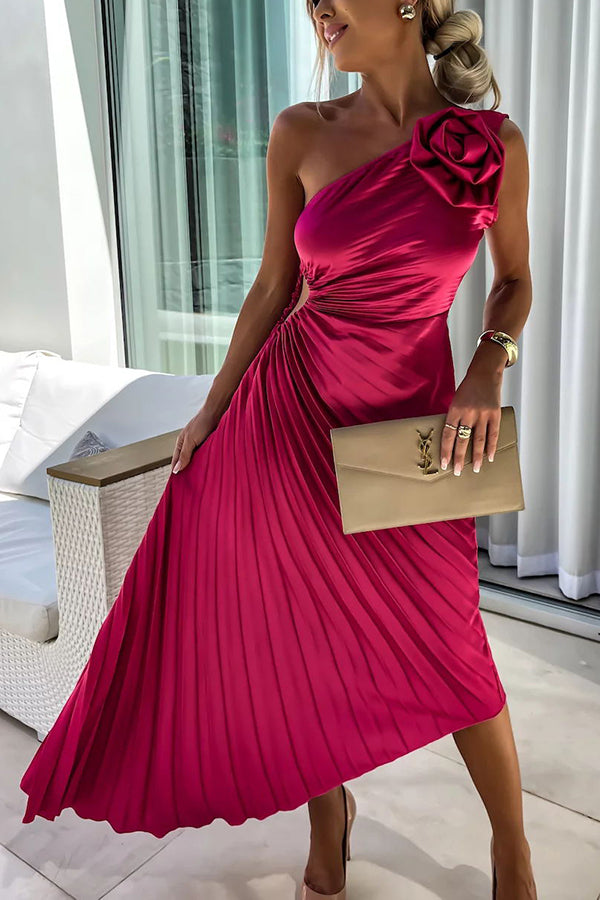 Eya™ | Elegant Floral One-Shoulder Maxi Dress 0