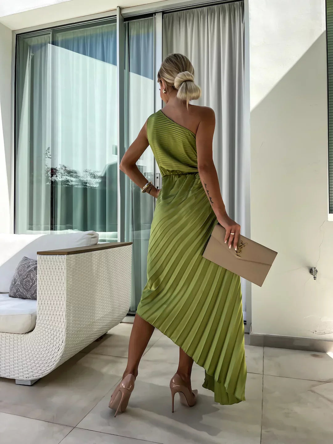 Eya™ | Elegant Floral One-Shoulder Maxi Dress 3