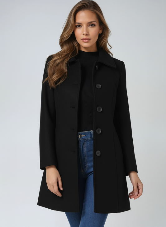 Flare Button Jacket | Tailored Elegance with Effortless Movement
