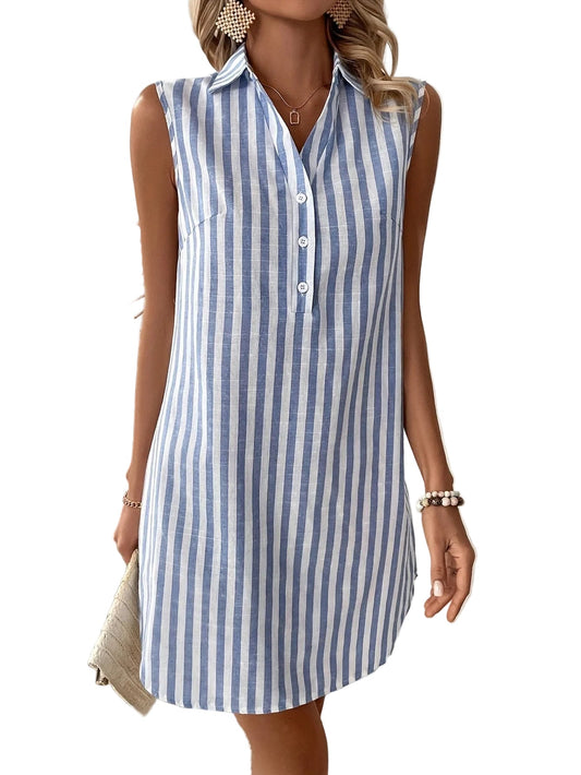 Frenzi | Timeless Striped Shirt Dress for Women 0
