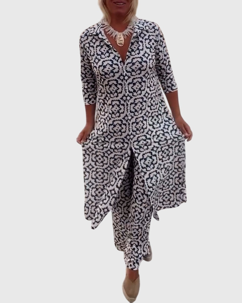 Gabriella | Women's Elegant Two-Piece Set - Vintage Chic