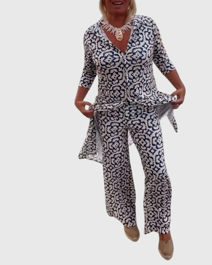 Gabriella | Women's Elegant Two-Piece Set - Vintage Chic
