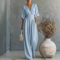 Georgina | Women's Elegant Wide-Leg Jumpsuit V-Neck