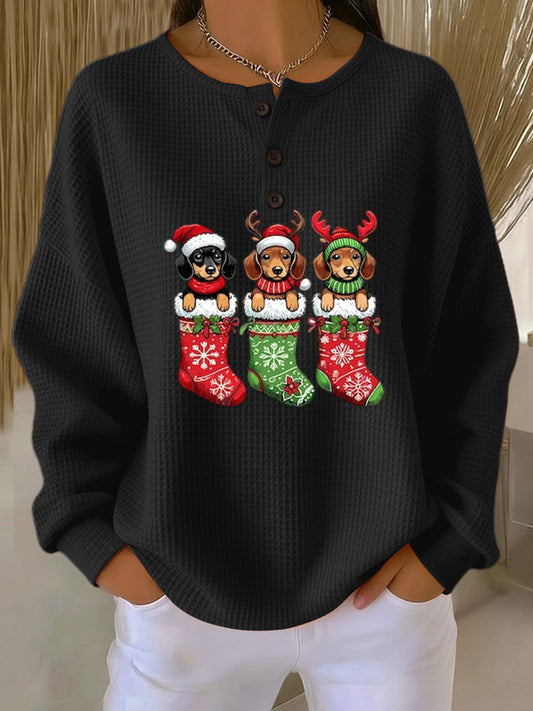 Grethe | Vintage Christmas Sweater with Dog Motif 0