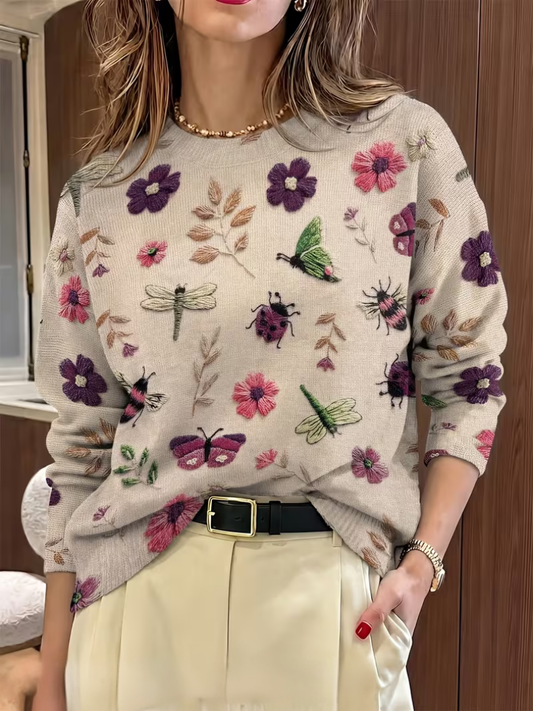 Hazel™ | Charming Floral Women's Sweater