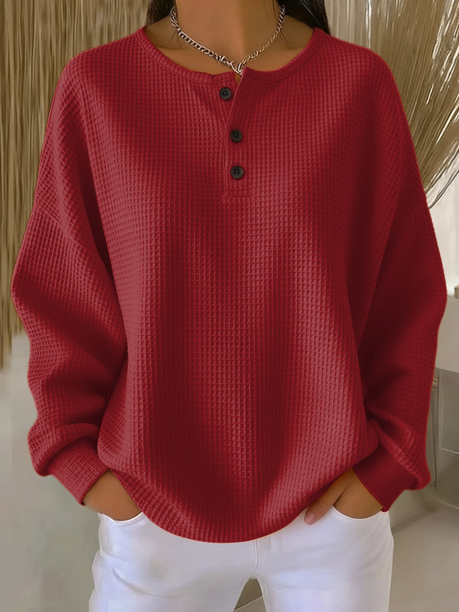 Heielen | Women's Crew Neck Pullover Sweater – Casual Outings