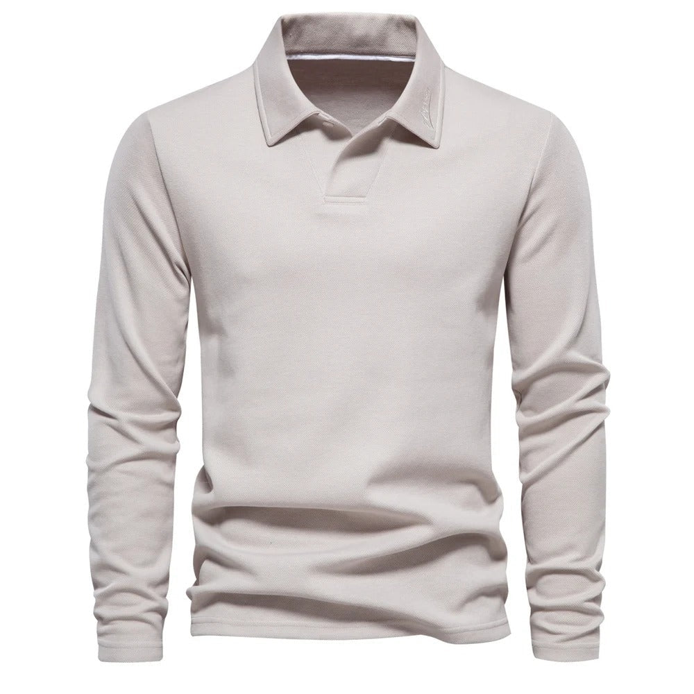 Bastian | Long Sleeve Collared Polo Shirt for Men