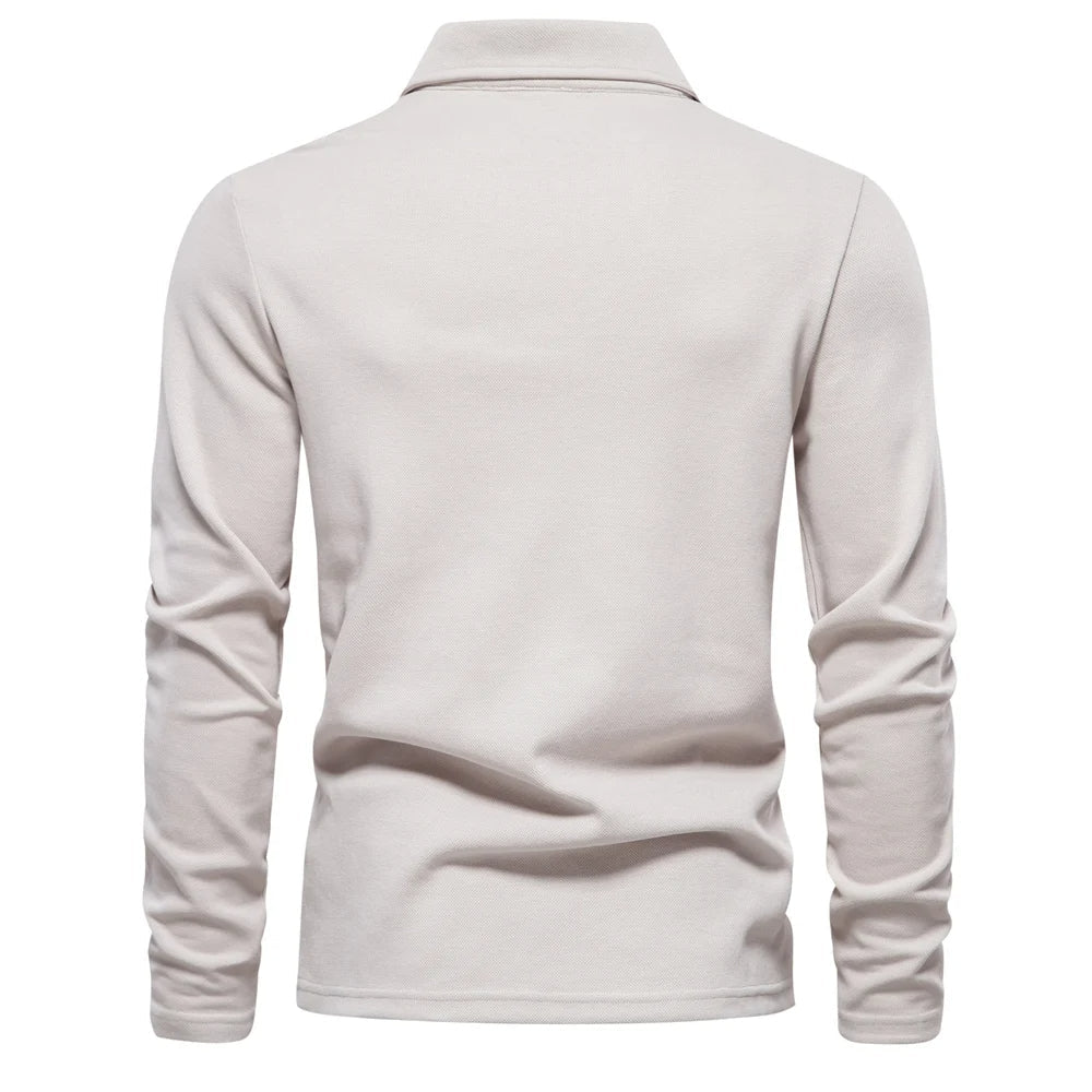 Bastian | Long Sleeve Collared Polo Shirt for Men