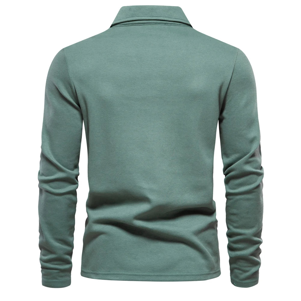 Bastian | Long Sleeve Collared Polo Shirt for Men