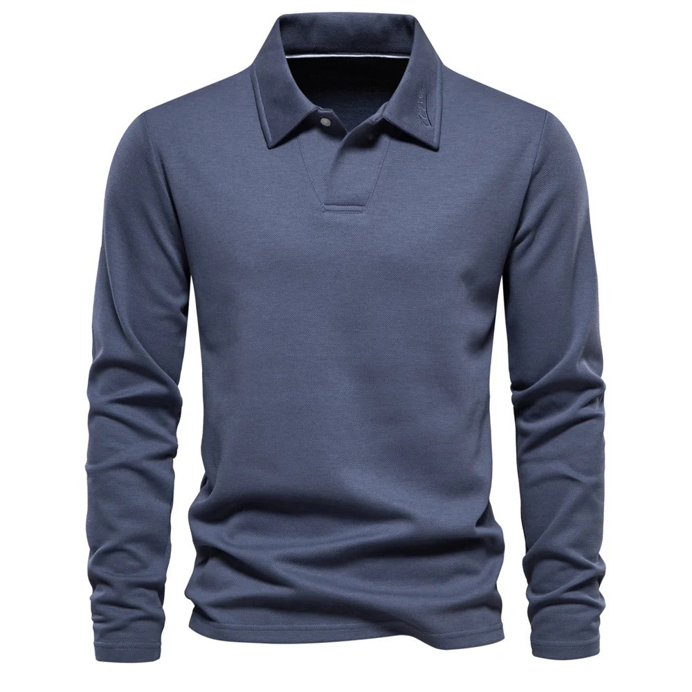 Bastian | Long Sleeve Collared Polo Shirt for Men