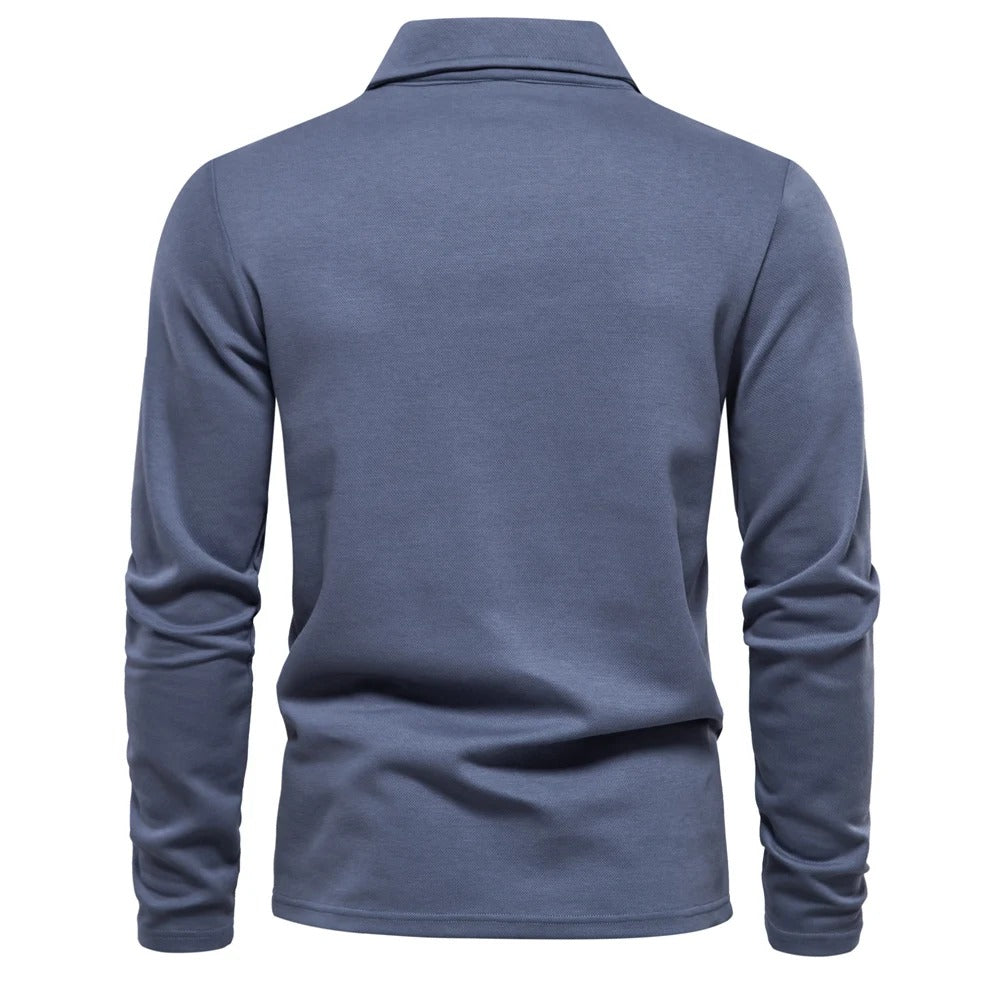 Bastian | Long Sleeve Collared Polo Shirt for Men