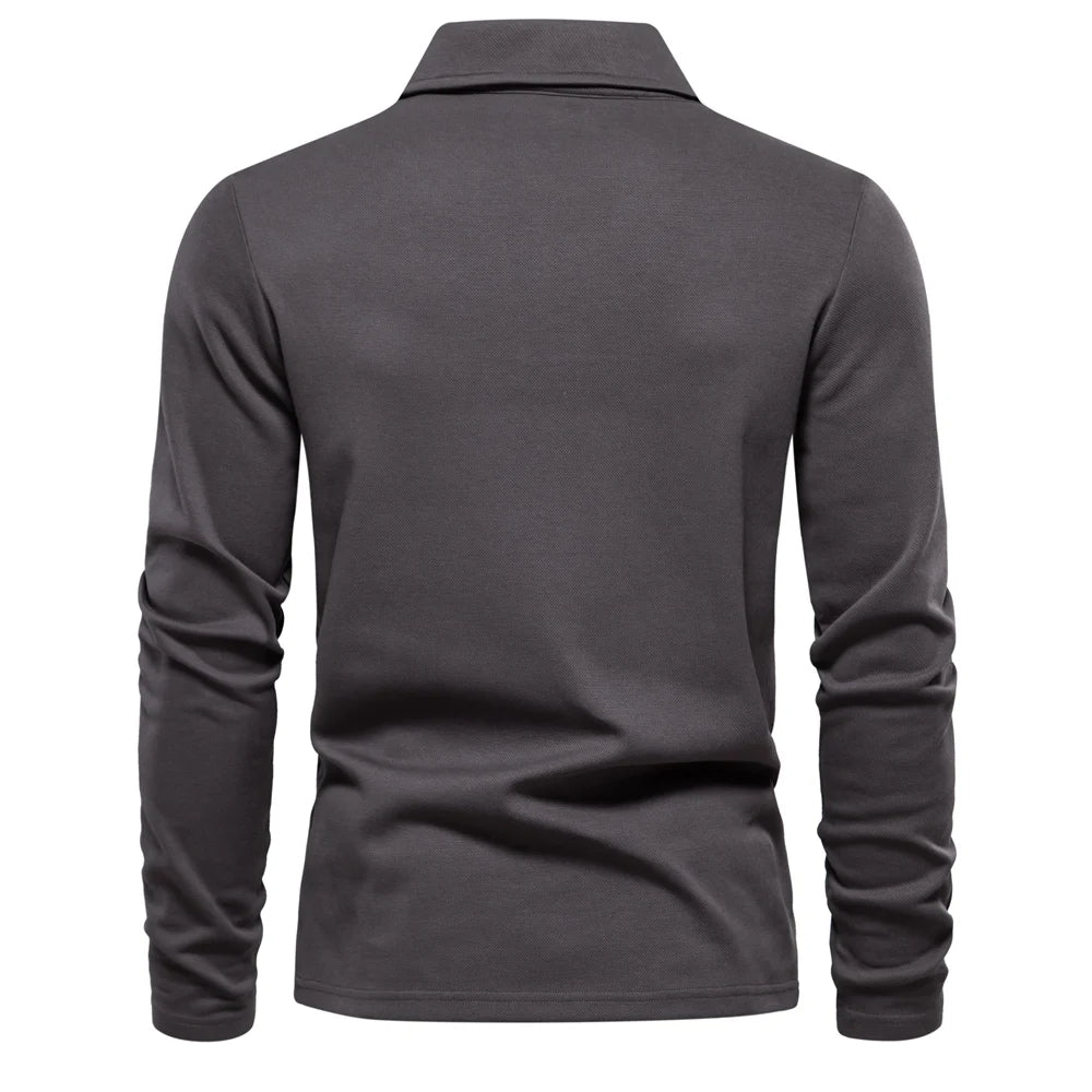 Bastian | Long Sleeve Collared Polo Shirt for Men