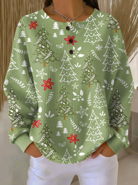 Ingrid | Sweater with Christmas Tree Motif 0