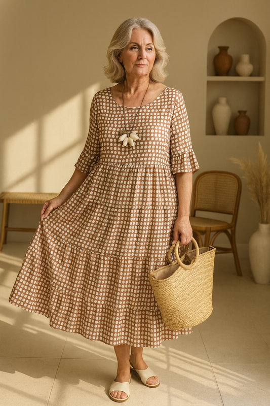 Iris | Effortless Midi Dress with Sleeves for Women 0