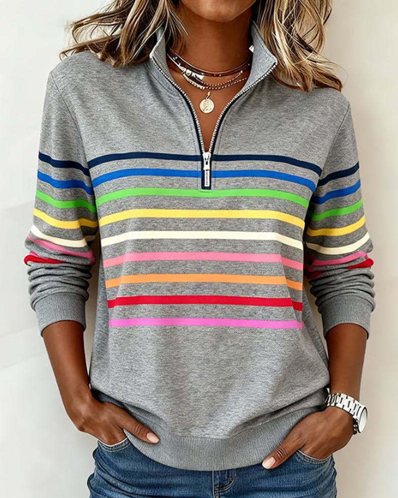 Isavelline | Women's Half-Zip Cheerful Cozy Sweatshirt