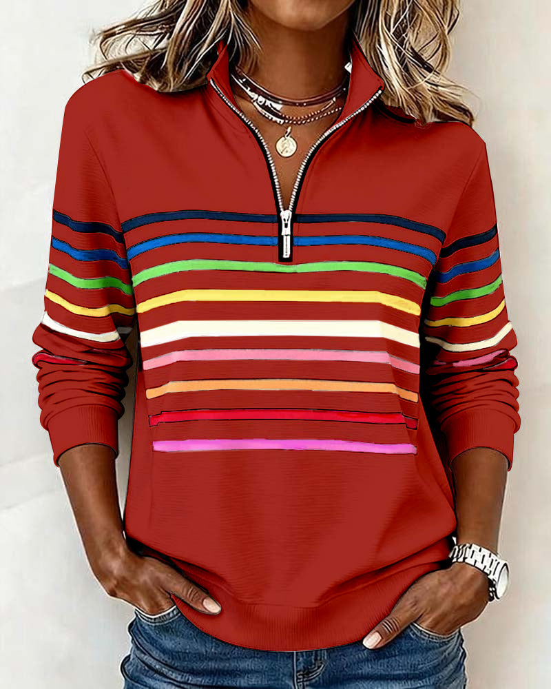 Isavelline | Women's Half-Zip Cheerful Cozy Sweatshirt