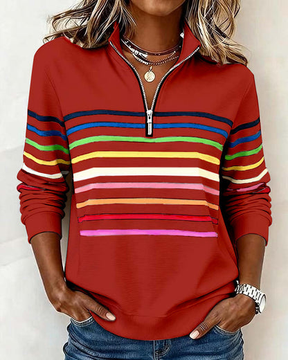 Isavelline | Women's Half-Zip Cheerful Cozy Sweatshirt