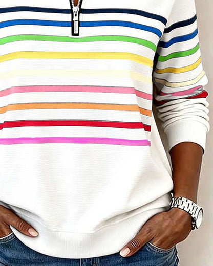 Isavelline | Women's Half-Zip Cheerful Cozy Sweatshirt
