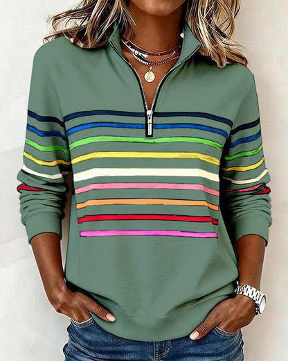Isavelline | Women's Half-Zip Cheerful Cozy Sweatshirt