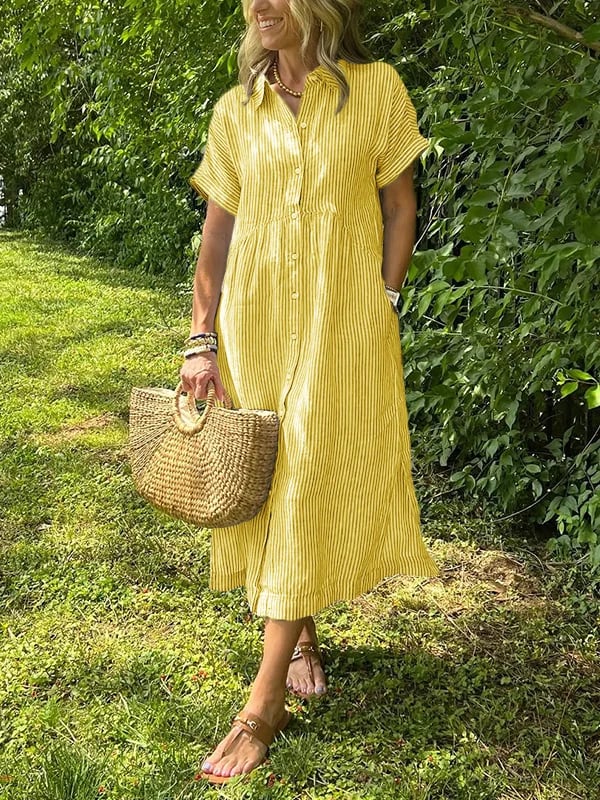 Ishka™ | Striped Shirt Dress 1