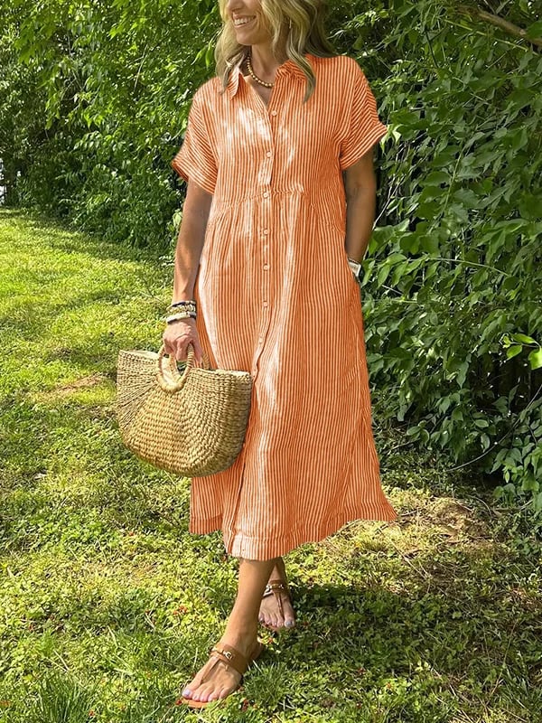 Ishka™ | Striped Shirt Dress 2